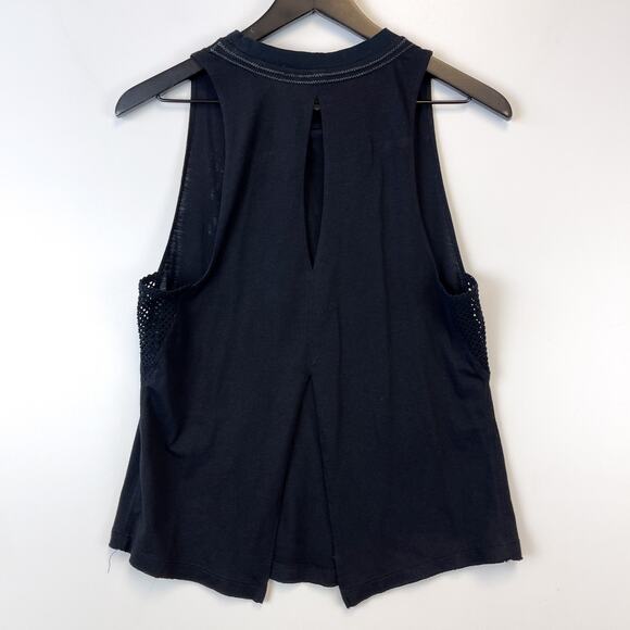 Free People FP Movement XS DREAM Split Back High Neck Tank Top Black - Picture 6 of 10